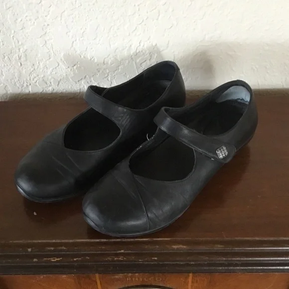 Dansko Black Mary Jane Flats - Picture 1 of 8